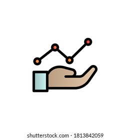 Analísticos, estadísticas, brazo, guardar icono de vector de gradiente de color