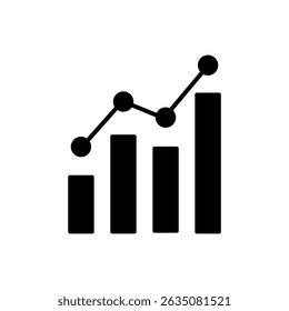 ícone plano de glifo vetorial de barra analítica