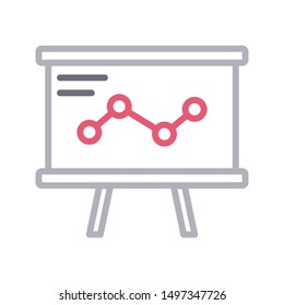 analytic board colour line vetor icon