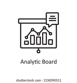 Ilustración de diseño de iconos de contorno vectorial de placa analítica. Símbolo de análisis de datos sobre archivo EPS 10 de fondo blanco