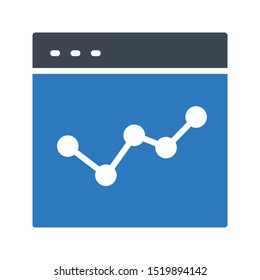 analytic browser glyph colour vector icon
