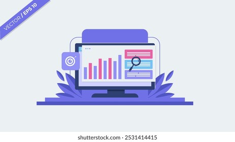 analytic Business Performance Dashboard with Visual Reports