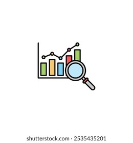 Analytic colored vector icon on white background. Stock vector EPS10