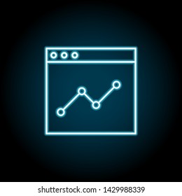 Analytic, design neon icon. Simple thin line, outline vector of web design development icons for ui and ux, website or mobile application