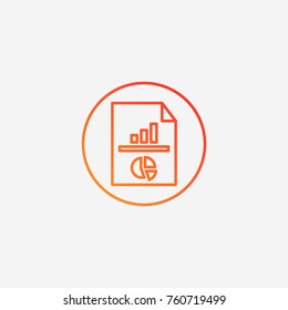 Analytic document icon.gradient illustration isolated vector sign symbol