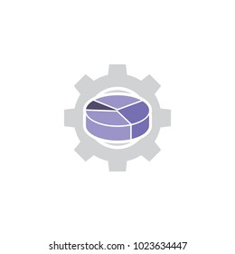 Analytic Gear Logo Icon Design