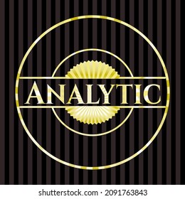 Analytic gold shiny badge. Vector Illustration. Detailed. 