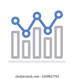 analytic graph colour line vector icon