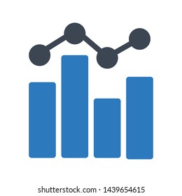 analytic graph glyph color vector icon