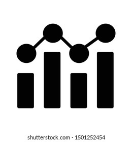 analytic graph glyph flat vector icon