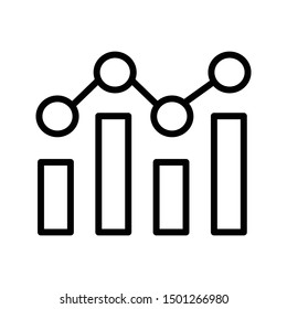 analytic graph thin line vector icon