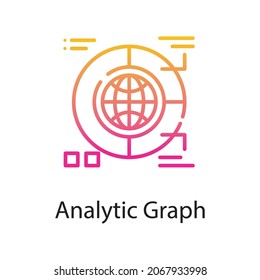 analytic graph vector gradient Icon Design illustration. Web Analytics Symbol on White background EPS 10 File