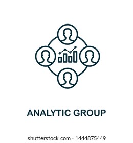 Analytic Group outline icon. Thin line concept element from business management icons collection. Creative Analytic Group icon for mobile apps and web usage.