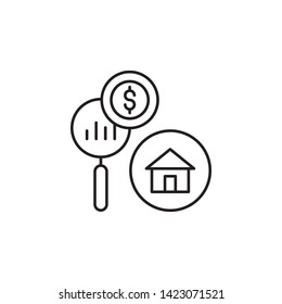 analytic, home, dollar icon. Simple thin line, outline vector of Saving money icons for UI and UX, website or mobile application