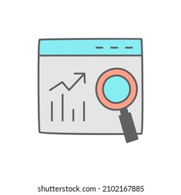 Analytic Icon in color icon, isolated on white background 