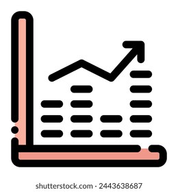 analytic icon in flat line style