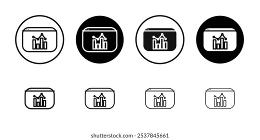Conjunto de contorno simple plano de icono analítico