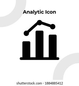 Analytic Icon with Glyph Style, Vector Editable 