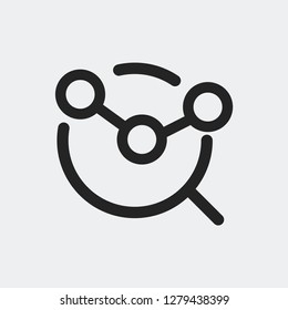 Analytic icon isolated on background. Search symbol modern, simple, vector, icon for website design, mobile app, ui. Vector Illustration