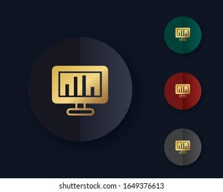 Analytic icon, traffic icon flat design
