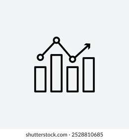 Analytic icon in tree different line stroke sizes.