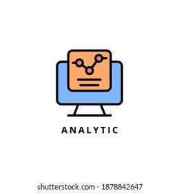 analytic icon vector illustration. analytic icon lineal color design.