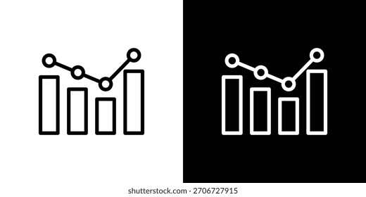 Analytic icon. Vector linear icon isolated in black and white