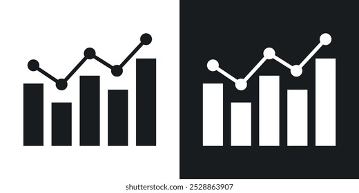 Analytic icons. solid style vector
