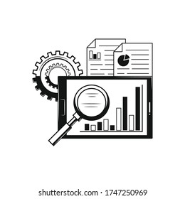 Analytic investment and financial concept icon isolated on white background.