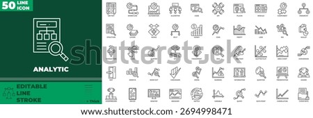 Analytic Line Editable Icons set. Vector illustration in modern thin line style of medical icons: analysis, research, strategy, etc