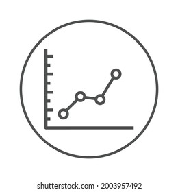Analytic line graph statistics icon (Circle version icon)