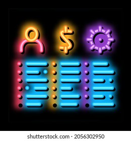 Analytic List neon light sign vector. Glowing bright icon Analytic List sign. transparent symbol illustration