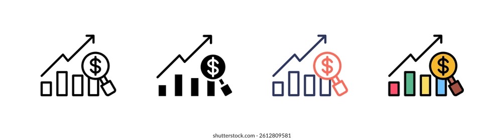 Analytic Multi Style Icon Set Vector