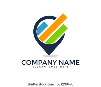 Analytic Pin Point Logo Design Template