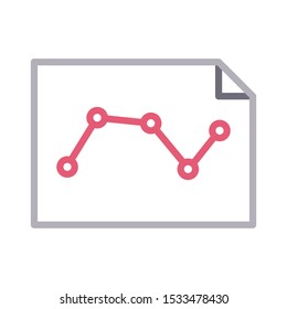 analytic report color line vector icon