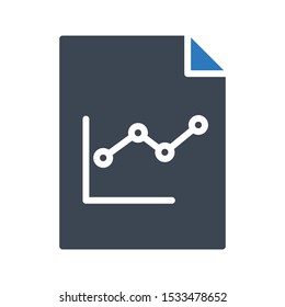 analytic report glyph color vector icon