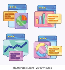 Pantalla de ventana Informe analítico con conjunto de vectores de gráficos