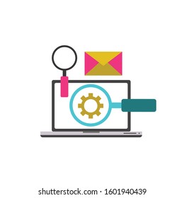 Analytic research and report with white background