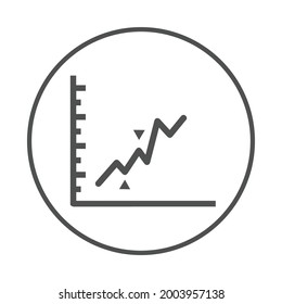 Analytic sales graph icon (Circle version icon)