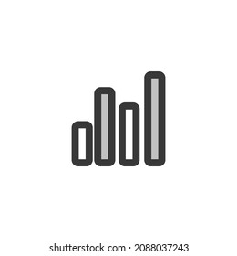 Analytic simple line art icon. Isolated, illustration, graphical data icon.