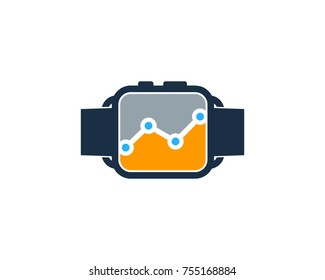 Analytic Smart Watch Icon Logo Design Element