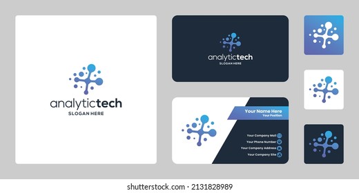 analytic tech logo design modern with business card design