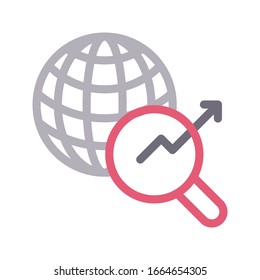 icono de línea de color del vector analítico 