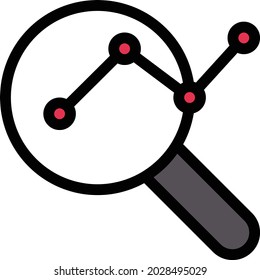 icono de línea de color de vector analítico