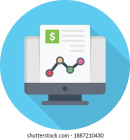 analytic vector colour flat icon