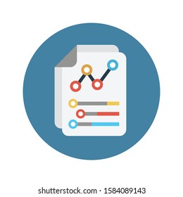 analytic vector flat color icon 