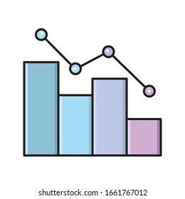 analytic vector flat color icon 