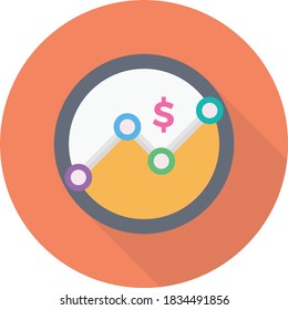analytic vector flat color icon