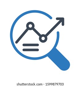 analytic vector glyph color icon 