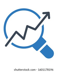 analytic vector glyph color icon 